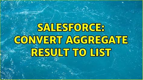 aggregate result in salesforce.